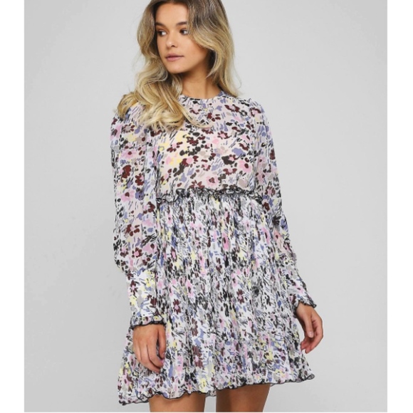 Ganni Dresses & Skirts - NWT Ganni Pleated Floral Georgette Dress Size 6